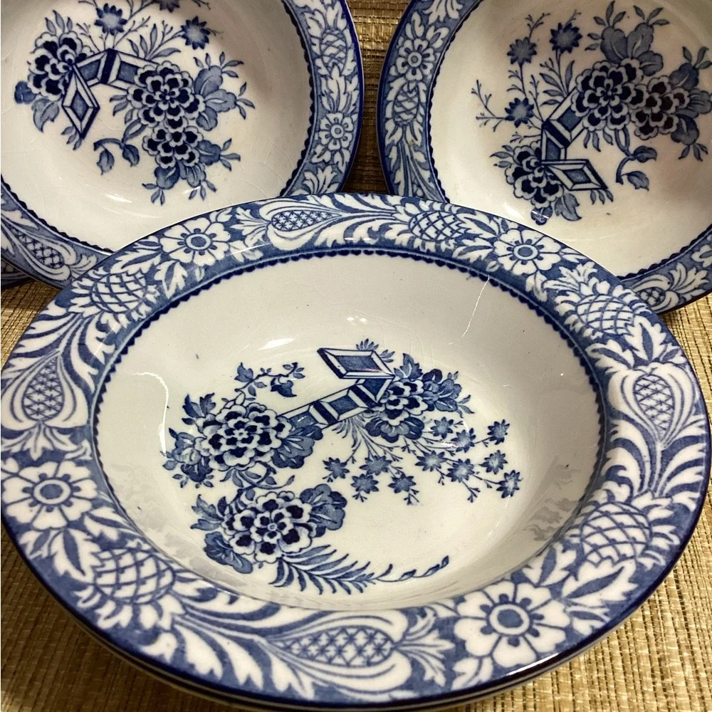 Vintage Wood’s Ware Wincanton Blue Wood’s & Sons Floral Bowl Set